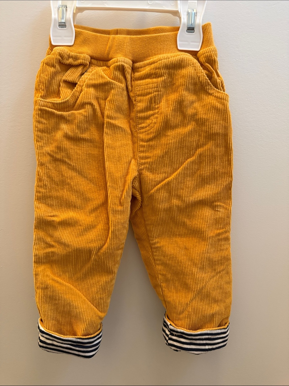 JoJo Maman Bébé Mustard Yellow Corduroy Pants Lined 12-18 Months